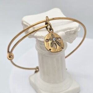 ALEX & ANI Sand Dollar Charm Bracelet Bangle Rafaelian Gold Finish‎ Made In USA